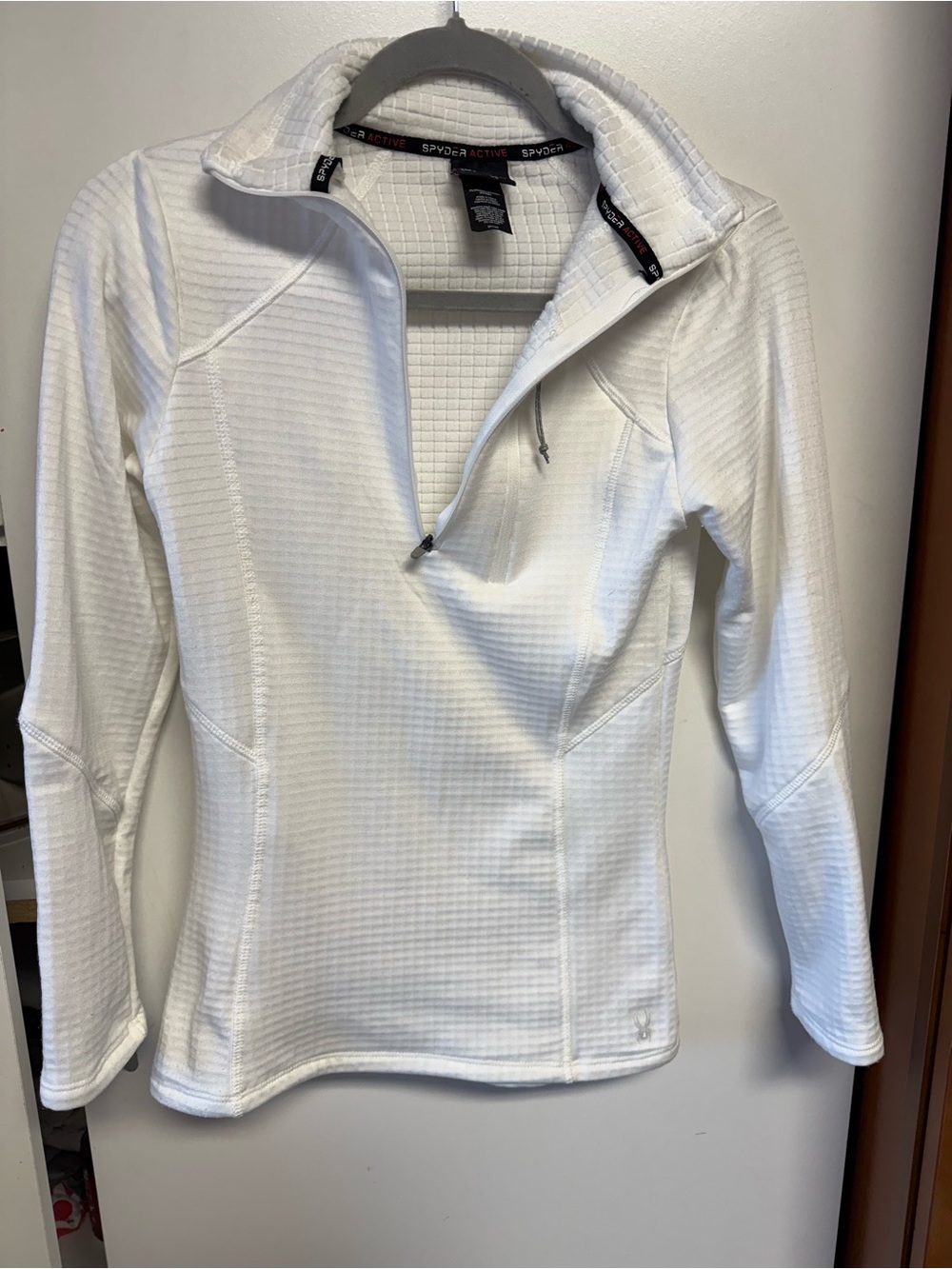 Spyder Women's White Quarter-Zip Thermal Pullover Jacket